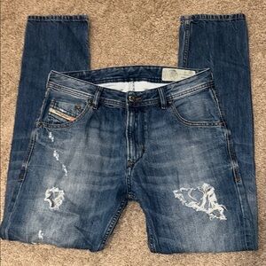 Diesel Men's Slim Jeans - Distressed Blue